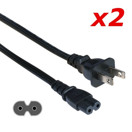 Pack 3ft two prong ac - prong,